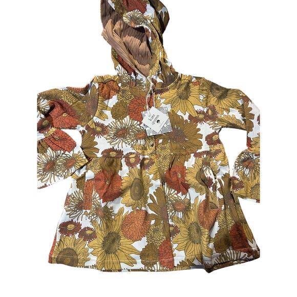 NWT Kate Quinn Big Sunflower Long Sleeve Ruffle Jacket Organic Cotton 6Y